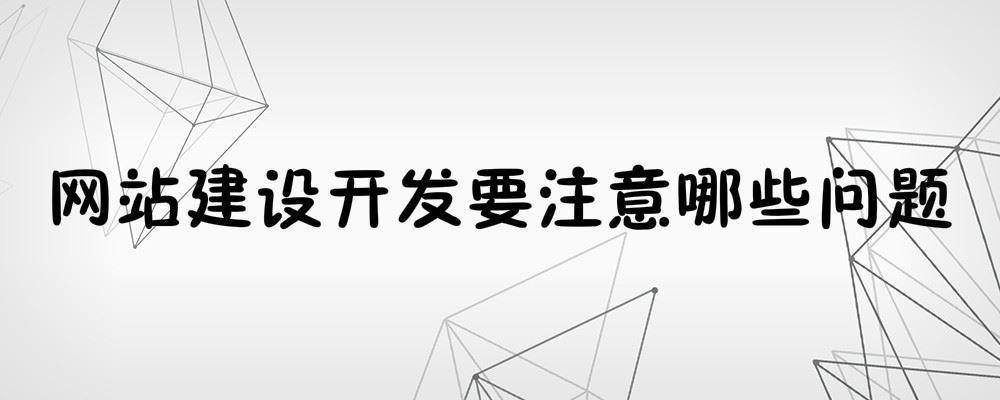 網(wǎng)站建設開發(fā)要注意哪些問題